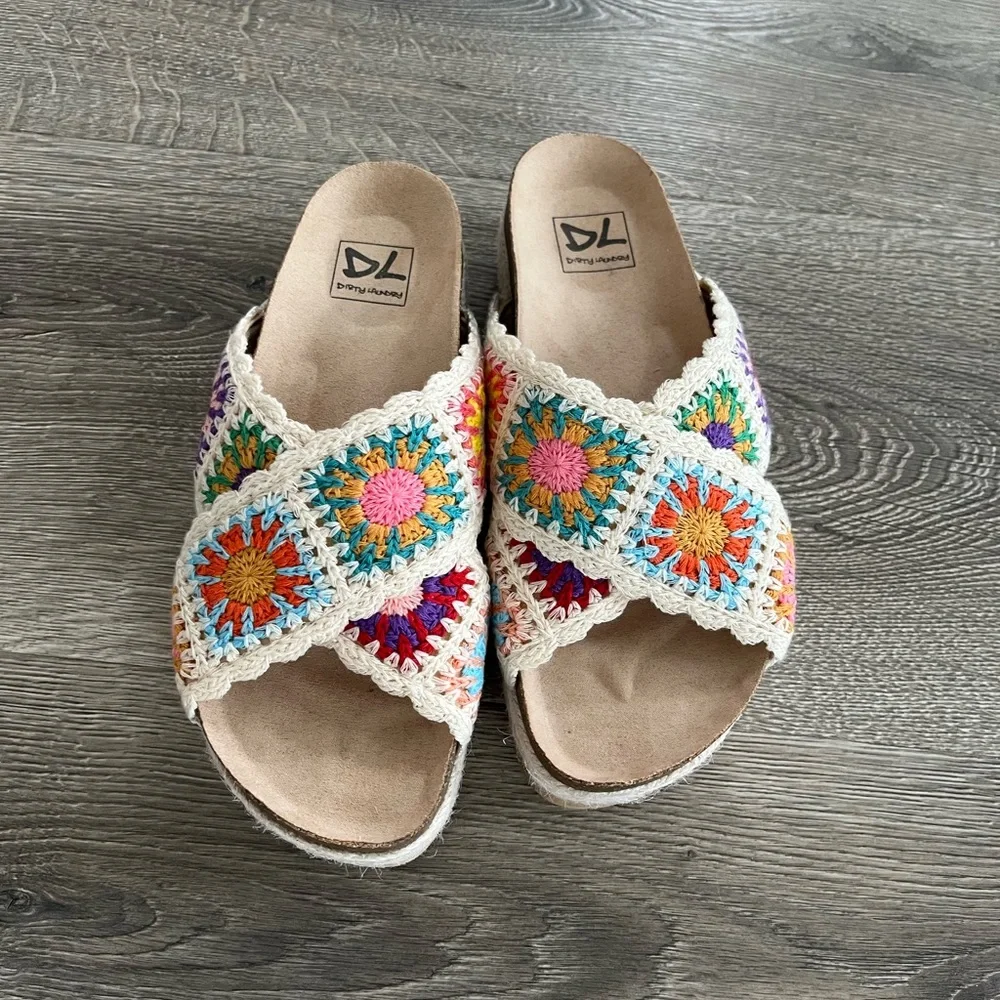 Dirty Laundry Multicolor Crochet Platform Sandals - Picture 2 of 4
